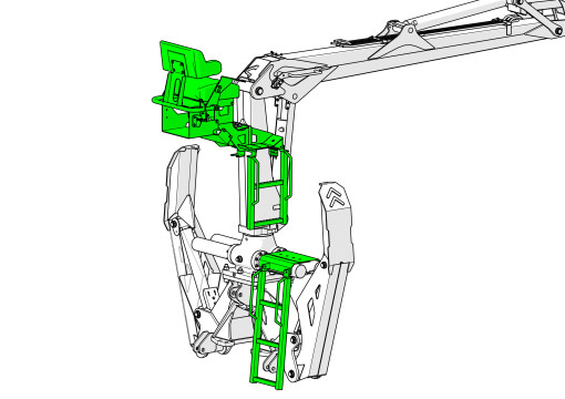 Siedzisko operatora na ramieniu żurawia
